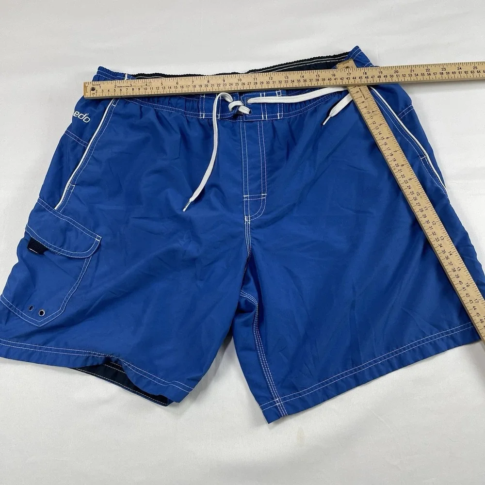Speedo Swim Trunks Mens Size XL Blue Board Shorts Bathing Suit Lined